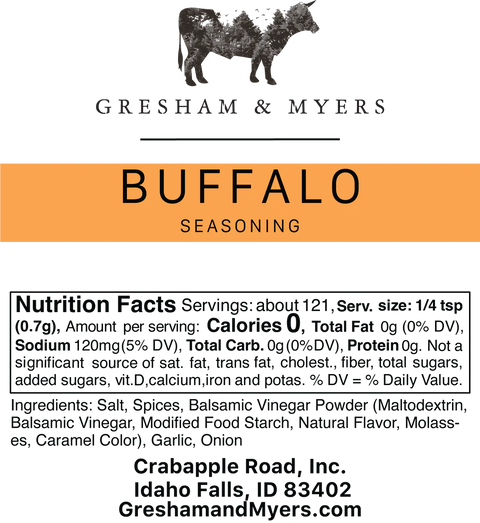 Gresham and Myers Buffalo Seasoning and Rub (2.22 oz)