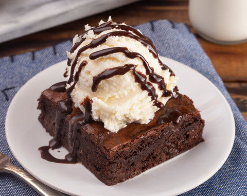Brownie with Ice Cream on Top