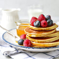 Pancake with Strawberry and Blueberries on Top