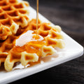 Corn Cake Waffles with Syrup
