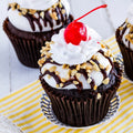 Hot Fudge Sundae Cupcakes