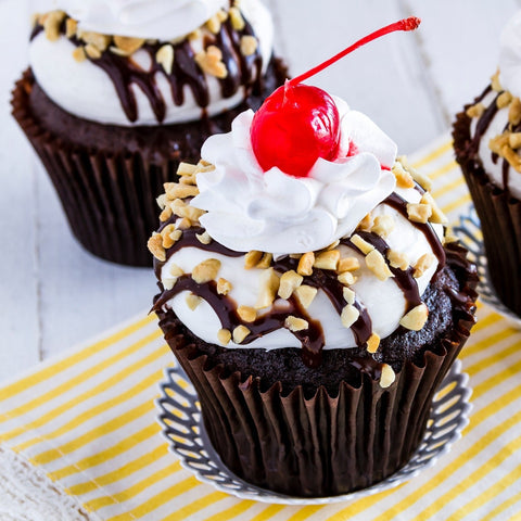 Hot Fudge Sundae Cupcakes
