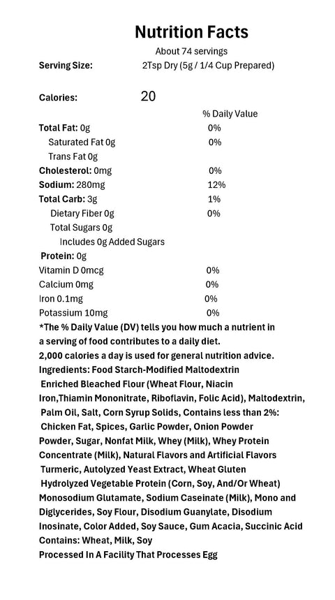 Monarch Roasted Bulk Restaurant Beef Gravy Mix (Bulk)  (with instructions for Crockpot Mashed Potatoes)