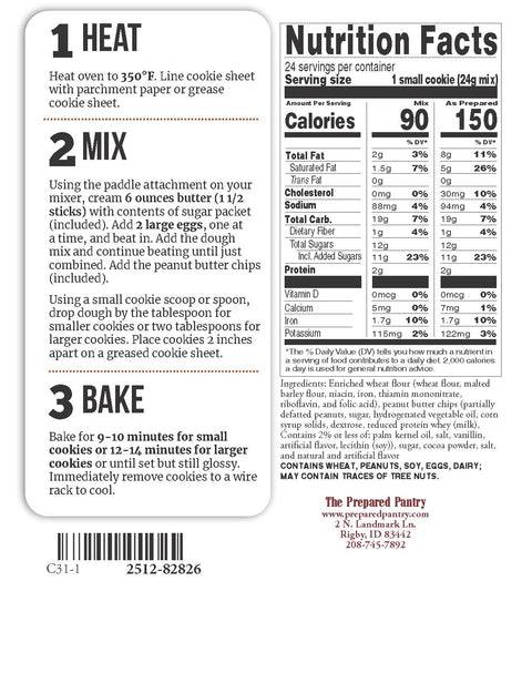 Chocolate Peanut Butter Chip Cookie Mix, Family size