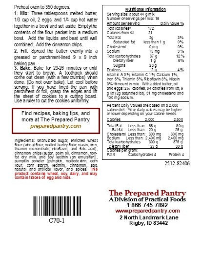 Cinnamon Chip Pumpkin Blondie Mix