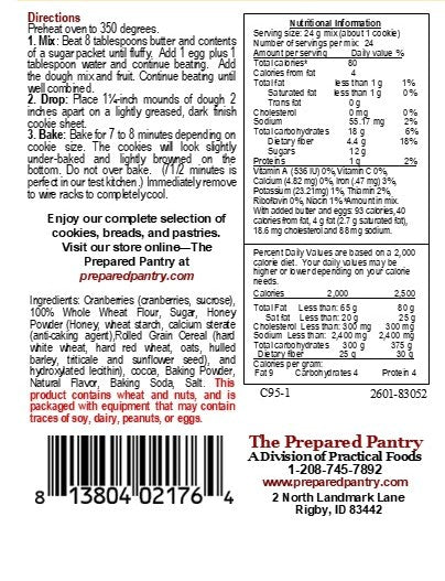 Cranberry Fudge Healthy Breakfast Cookie Mix