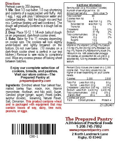 Gingered Pear Gourmet Cookie Mix (Includes a troubleshooting guide)