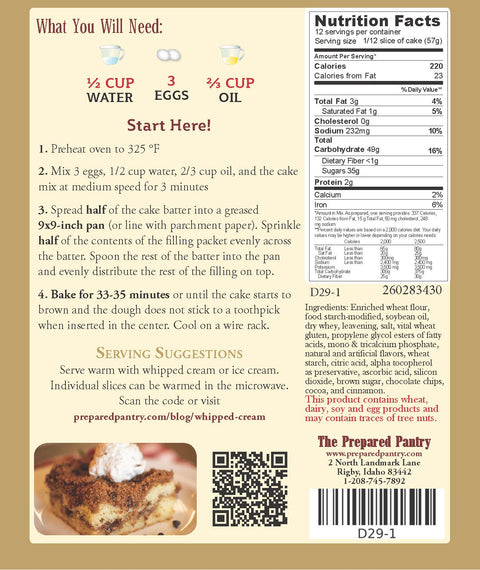 Mexican Crumb Cake Mix--Vanilla Cake Cinnamon  Recipe