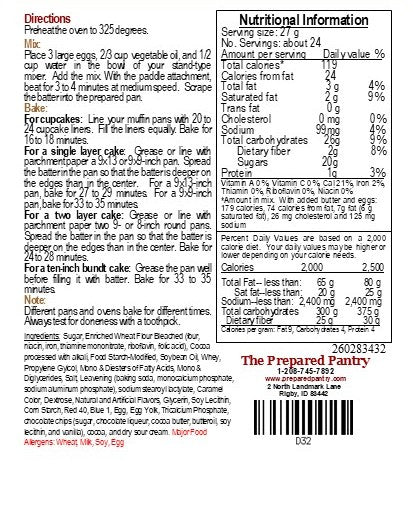 Very Fudgy Baby Cake Mix (with chocolate pieces)