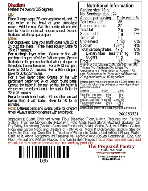 Vanilla Bean Cake Mix with 5 carrot cake recipes.