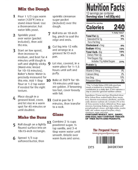 Donut Cinnamon Rolls Baking Mix