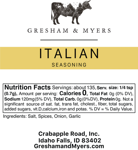 Gresham and Myers Italian Seasoning and Rub (1.41 oz)