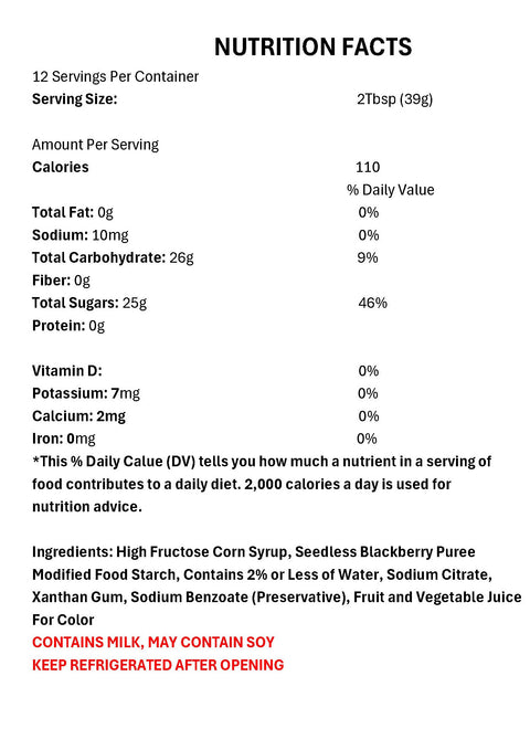 Blackberry Designer Ice Cream and Dessert Sauce