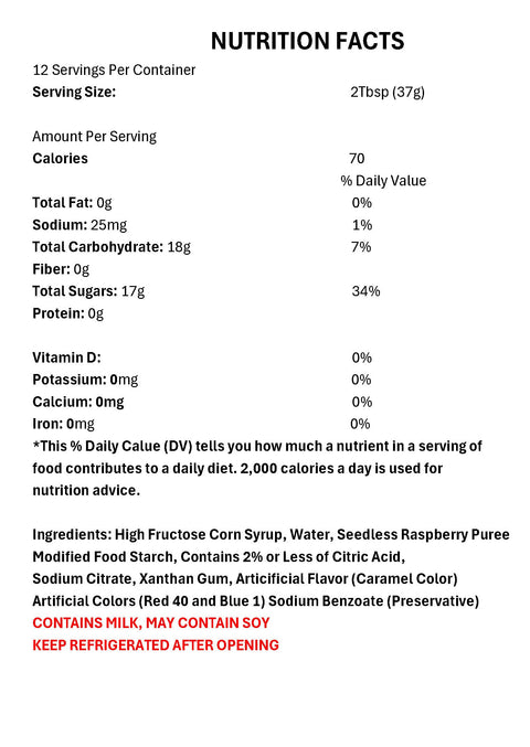 Raspberry Designer Ice Cream and Dessert Sauce