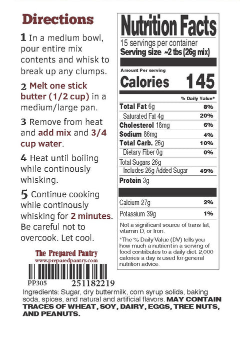 Caramel Pear Buttermilk Pancake Syrup and Sauce Mix