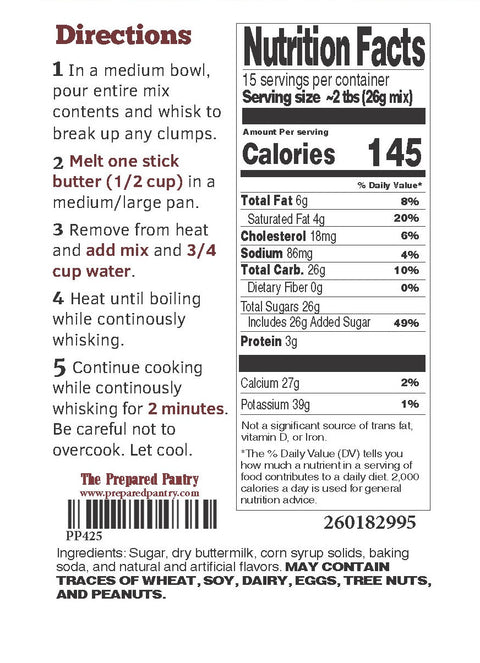 Coconut Buttermilk Pancake Syrup Mix.