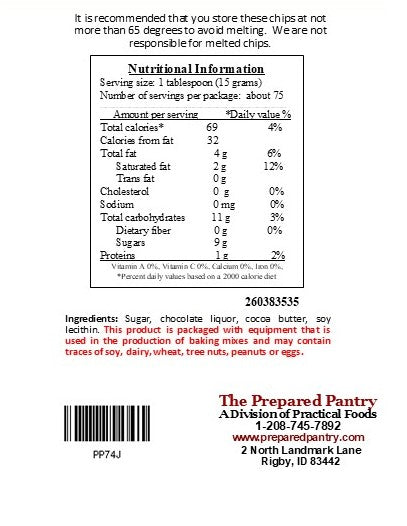 Dark Chocolate Chips (Semisweet Chocolate) 30 oz