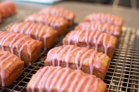 Vanilla Bean Baby Cake Mix to make Strawberry Pink Tea Cakes
