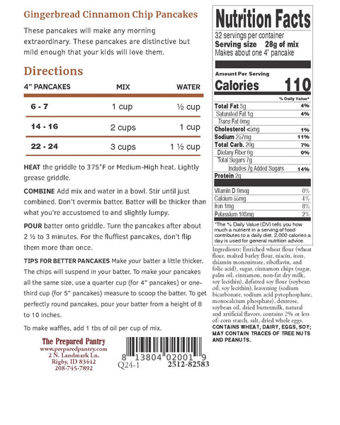 Gingerbread Cinnamon Chip Pancake Mix