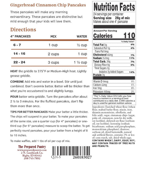 Gingerbread Cinnamon Chip Pancake Mix (24 oz.)