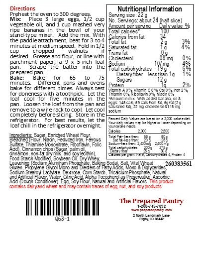 Save 25%! Cinnamon Chip Banana Bread Mix.