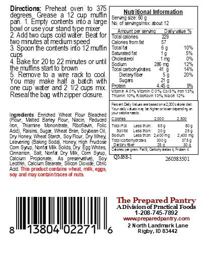 Cinnamon Raisin Bran Just-Add-Water Muffin Mix