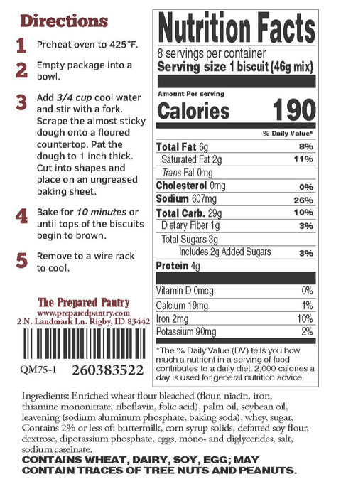 Buttermilk Biscuit Mix (with directions for breakfast pizzas)