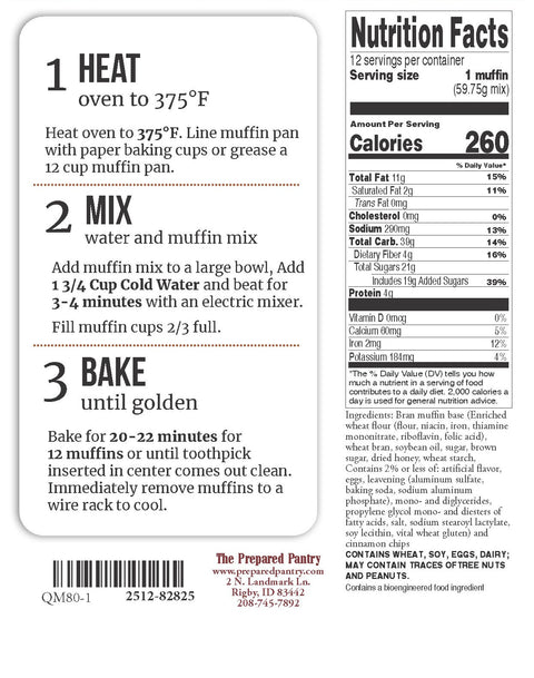 Save 20%! Cinnamon Chip Bran Muffin Mix 25oz.