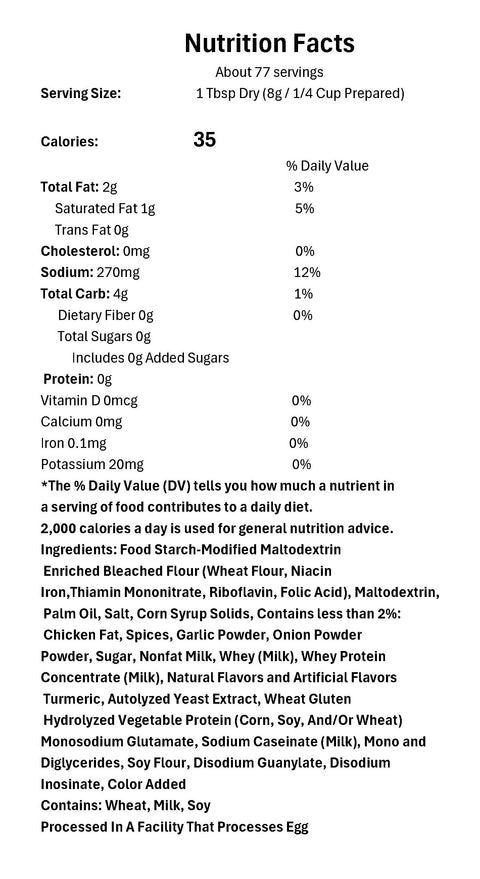 Monarch Roasted Chicken Bulk Skillet Gravy Mix 21.6 oz
