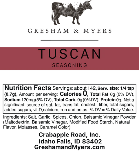 Gresham and Myers Tuscan Rub (2.26oz)