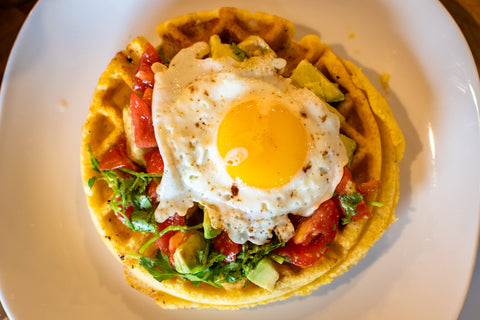 Save 25%! Texas Corn Cakes Mix (24 oz.) to make Huevos Rancheros