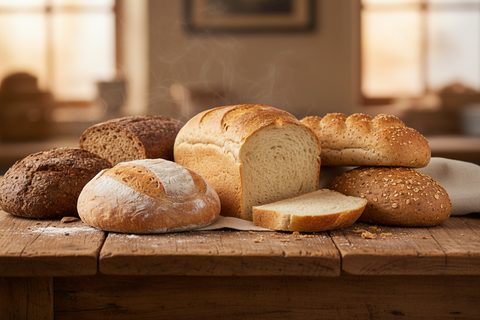 Artisan bread loaves on a farmhouse table — Everyday Bread Bundle