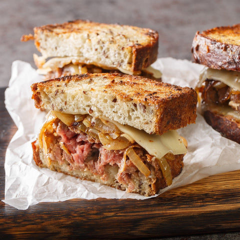 Patty Melt Sandwich on Big Sky Cracked Wheat Bread