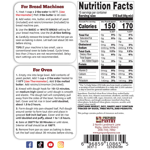 California Raisin Gourmet Bread Machine Mix
