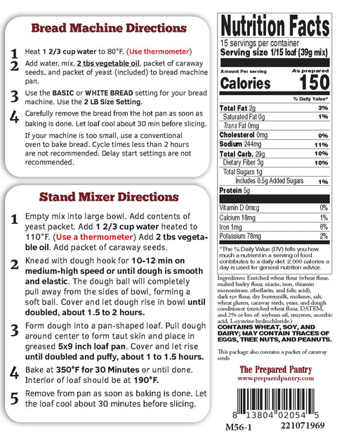 Deli-Style Rye Bread Mix