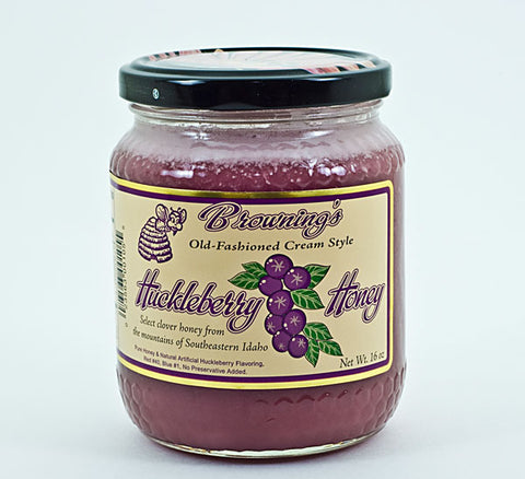 Browning's Old-Fashioned Cream Style Huckleberry Honey  - 16 oz (6748136996945)