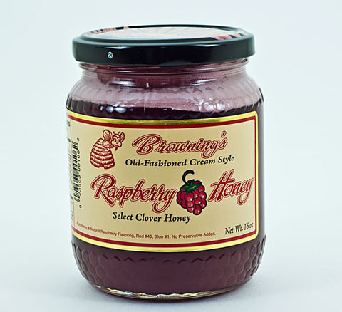 Browning's Old-Fashioned Cream Style Raspberry Honey 16 oz (6748137259089)